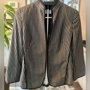Black and Grey Striped Wool Blazer, size 10